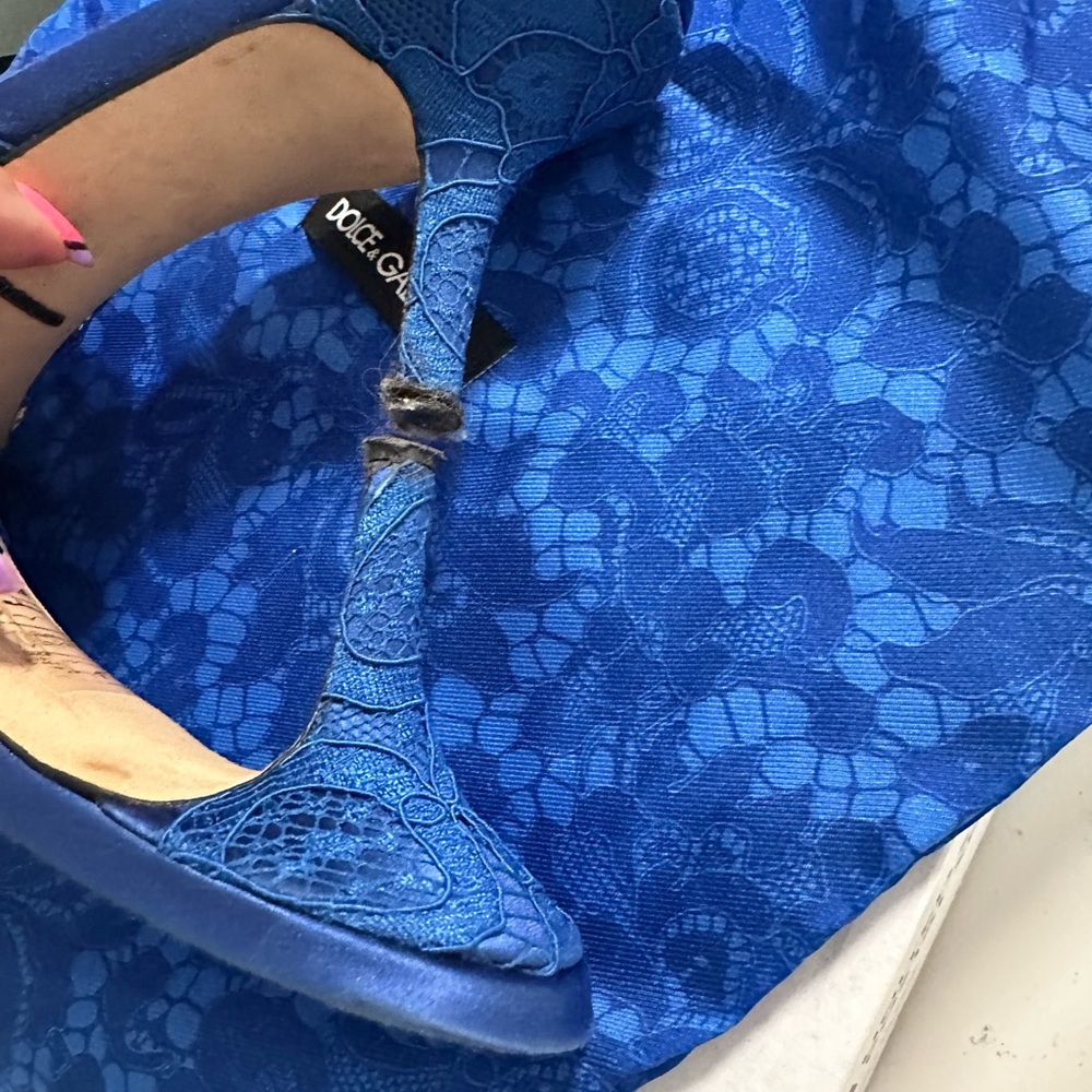 Dolce & Gabbana Blue Mules with Ornate Brooch - Picture 7 of 13